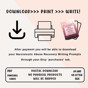 50 Narcissistic Abuse Recovery Journal Writing Prompts Narcissism Healing Workbook Abuse Survivor Therapist tools Printable download aid pdf image 9