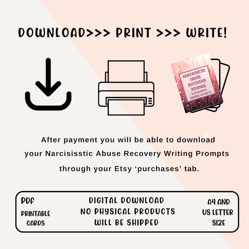 50 Narcissistic Abuse Recovery Journal Writing Prompts Narcissism Healing Workbook Abuse Survivor Therapist tools Printable download aid pdf image 9