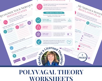 Polyvagal Theory Worksheets | Nervous System Reset | Emotional regulation Help |  | Counseling Resources |  Printable Digital Download PDF