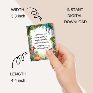 This is a 16 page PDF file with 4 affirmation cards per page.