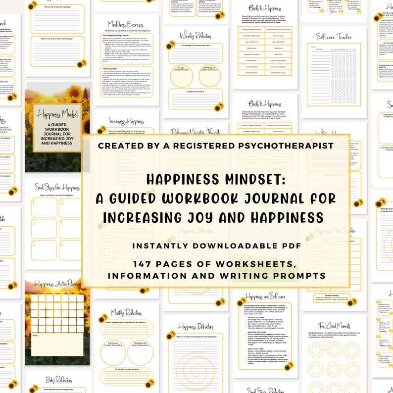 This Happiness Mindset workbook journal draws from cutting-edge research in positive psychology, neuroscience, and mindfulness practices.