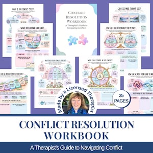 Conflict Resolution Workbook | Relationship Repair | Listening | Couples Therapy | Communication Skills | Counseling Resources | Digital PDF