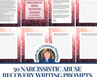50 Narcissistic Abuse Recovery Journal Writing Prompts Narcissism Healing Workbook Abuse Survivor Therapist tools Printable download aid pdf