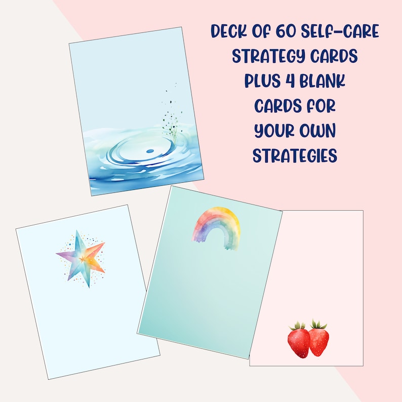 There are 64 strategy flashcards in this card deck - 60 with strategy and 4 blank cards for your own strategies.