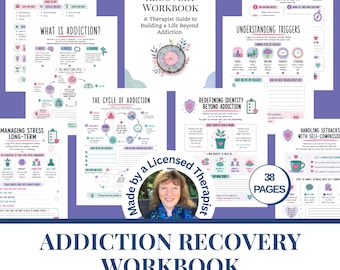 Addiction Recovery Workbook | Sobriety Help | Relapse Prevention Tool | Counseling Resources | Therapy Worksheets Printable Digital Download