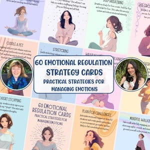 Tarjetas de regulación emocional Sistema nervioso Apoyo emocional Alivio del estrés Alivio de la ansiedad Habilidades de afrontamiento Herramienta de salud mental Recursos terapéuticos