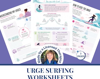 Urge Surfing Worksheets | Emotional Regulation | DBT Skills | Addiction Recovery | Impulse Control | Counseling resources  Digital Download