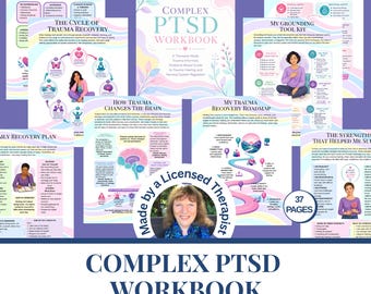 Complex PTSD Workbook CPTSD recovery journal Trauma healing therapy worksheets Counseling resource Therapy tools Printable healing journal