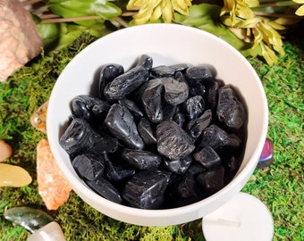 Black Tourmaline Tumbled Crystal Grid Stones for Protection Crystals for Cleansing Raw Black Tourmaline Stone Polished Tourmaline