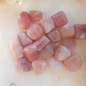 One (1) Stunning Rose Calcite Tumbles Rose Calcite Tumbled Stone Polished Crystal Calcite Tumble