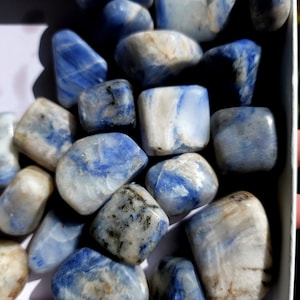 One (1) Stunning Afghanite Tumbled Polished Afghanite Pocket Stones Crystal Grid Supplies Altar Stones Calming Blue Crystals