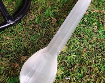 Altar Spoon Selenite Altar Tools Pagan Ritual Supplies Materials for Spellcasting