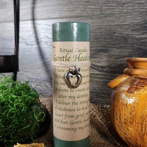Ritual Candle Gentle Healing 6&quot; Unscented Pillar Candle Hand Poured in USA Ritual Candles Spell Candle Manifestation Candle Pagan Wiccan
