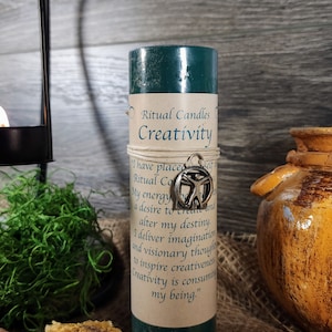 Ritual Candle Creativity 6&quot; Unscented Pillar Candle Hand Poured in USA Ritual Candles Spell Candle Manifestation Candle Pagan Wiccan Altar