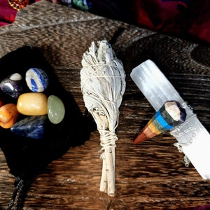 The 7 Chakras Cleansing and Amplified Divination Ritual Kit | Crystal Pendulum for Divination