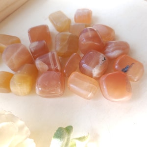 One (1) Stunning Honey Calcite Tumbled Stones