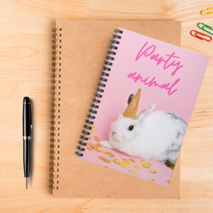 Party Tier Hase Spiralblock - Liniert