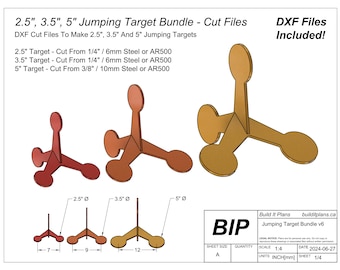 Sprungziel DXF-Schnittdatei-Bundle: 2,5, 3,5, 5 Zoll (Digitaler Download)