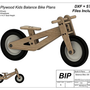 Kids Plywood Balance Bike DIY Plans (Digital Download)