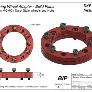 Nardi to Momo Adapter DXF – Steering Wheel Hub Conversion Cut File