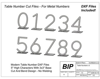Table Number DXF Cut Files - Metal Wedding Table Numbers - Etsy