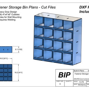 Nut and Bolt Organizer DXF - Wall Mount Hardware Storage Bin Cut Files