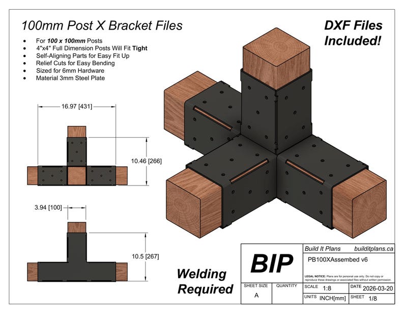 Post Mod Dxf 100mm Post Bracket DXF Cut Files Bundle - for 100x100mm Posts - Etsy