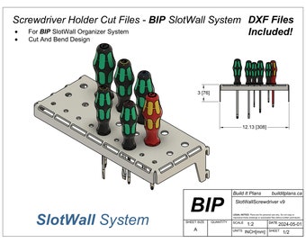 SlotWall Screwdriver Holder DXF Cut Files For DIY Slatwall Garage Organizer