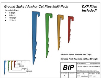 Ground Stake Anchor Cut Files For Earth Pegs Or Hold Downs DXF Plasma Cut File Tent Stakes Rope Hooks