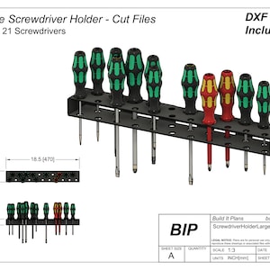 Screwdriver Rack DXF – Wall Mount Screwdriver Holder Cut File