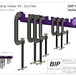 C Clamp Wall Hanger DXF - C Clamp Storage Hook Cut Files