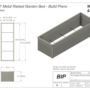 4&#39;x12&#39; Metal Raised Garden Bed Plans - 48&quot;x144&quot;