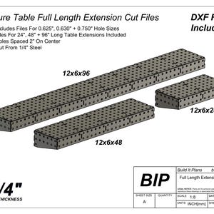 Seitliche Erweiterungs-Bundle DXF – Schweißtisch Add-On Schnittdateien