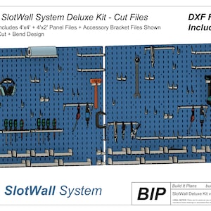 SlotWall Deluxe Garage Organizer System DXF Cut Files - DIY Shop Tool Storage
