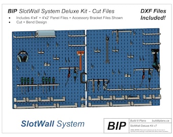 Deluxe Garage Organizer System DXF Cut Files - SlotWall DIY Tool Storage System