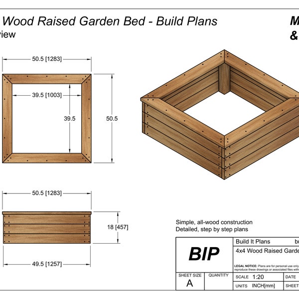 Raised Garden Bed Plans Etsy