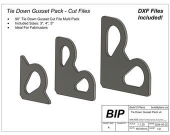 Tie Down Gusset DXF Bundle Cut Files For Fabricators