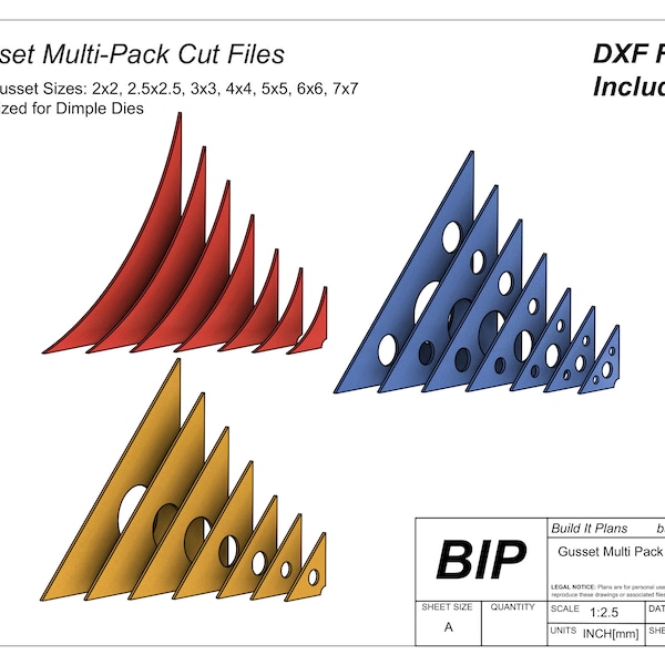 Corner Gusset Cut Files For Fabricators Multi-Pack DXF Plasma Files For Gussets For Fabrication