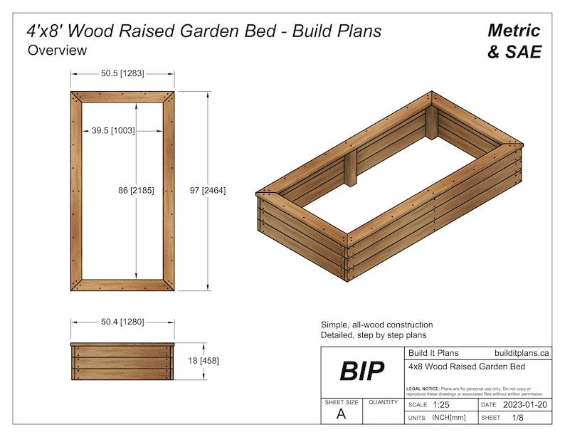 4'x8' Wood Raised Garden Bed Plans for Simple 4x8 Raised Beds DIY