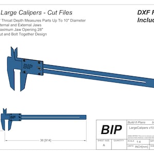 Große Messschieber DXF – DIY Messwerkzeug-Schnittdatei