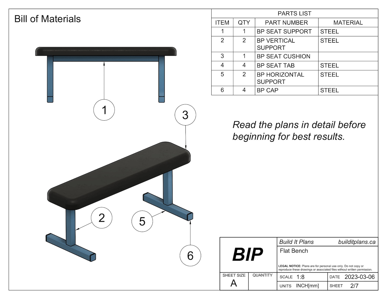 Flat Bench Plans for Home Gym Bench Press - DXF Cut Files and PDF ...