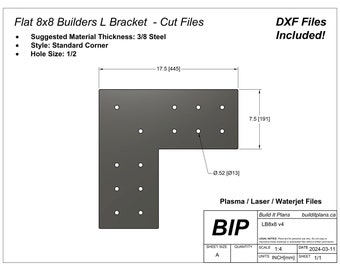 Standard 8x8 Post L Bracket Cut File - Pergola Timber Frame DXF Plasma File For L Bracket Post Open Truss Frame Cut File