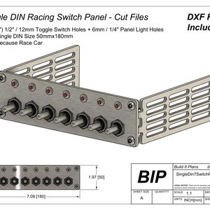 Single DIN Switch Panel DXF – Racing CNC Cut File for Dashboard