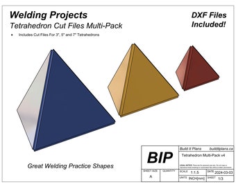 Tetrahedron Welding Project Cut Files For Triangular Shapes DXF Plasma Cut Files For Welding Practice