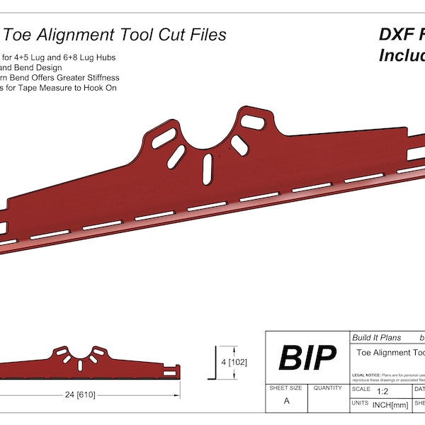 Toe Alignment Tool Cut Files For DIY Alignment DXF Plasma Cut Files For Front End Alignment And Toe Adjustment Home Alignment Tool