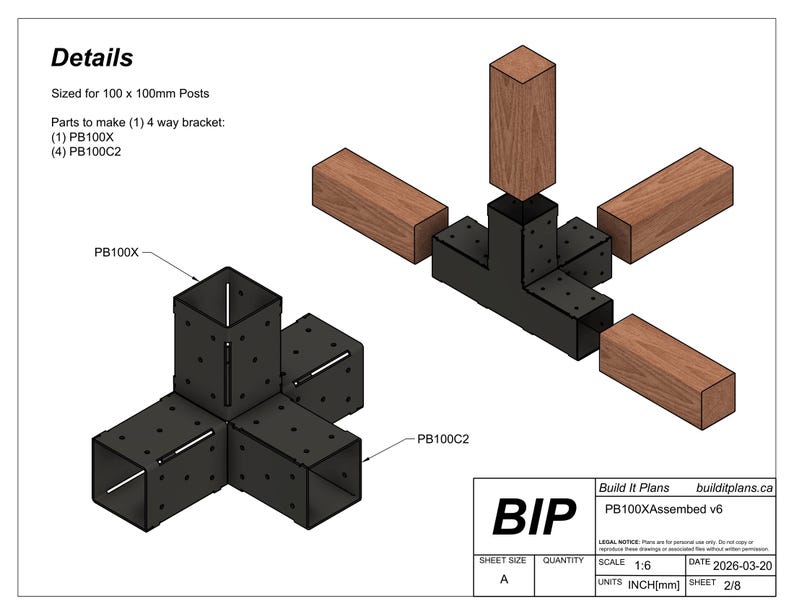 Post Mod Dxf 100mm Post Bracket DXF Cut Files Bundle - for 100x100mm Posts - Etsy