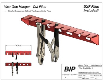 Vise Grip Hanger Cut Files für Vise Grip Haken Wandhalterung Werkzeughalter DXF