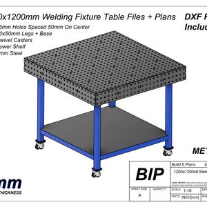 Welding Table DXF Plans: 6mm Steel, 1200x1200mm (Digital Download)