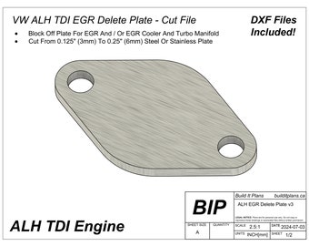 ALH TDI Egr Delete Plate Dxf – VW Diesel Block-Off Cut File