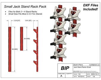 Small Jack Stand Rack DXF - 2-3.5 Ton Jackstand Wall Hanger Cut Files